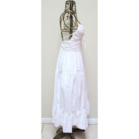 Ulla Johnson Phoebe White Cutout Keyhole Tiered Tie Maxi Dress Size 4 - Picture 4 of 6